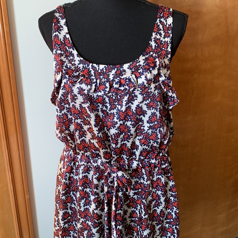 Collective Concepts Dress Orange and Blue Pattern
